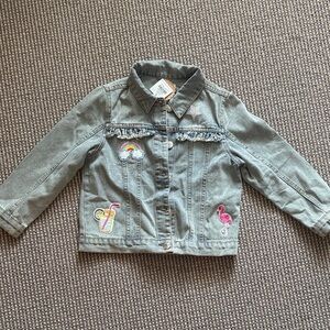 Mud Pie Kids Denim Jacket with Colorful Patches